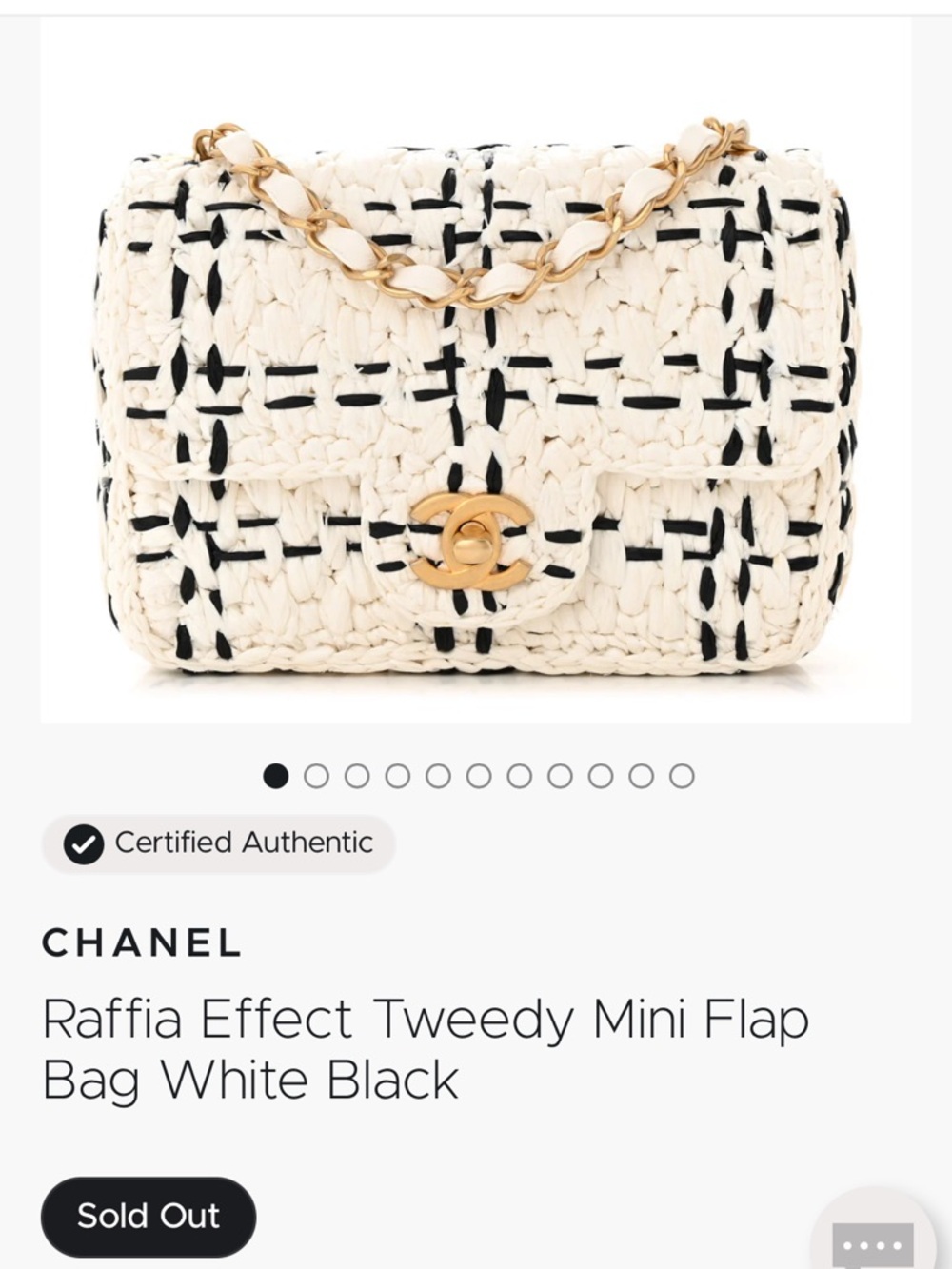 CHANEL Raffia Effect Tweed mini flap bag - Picture 2 of 8
